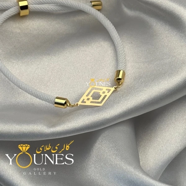 دستبند لوزی هنری طلا لیزری